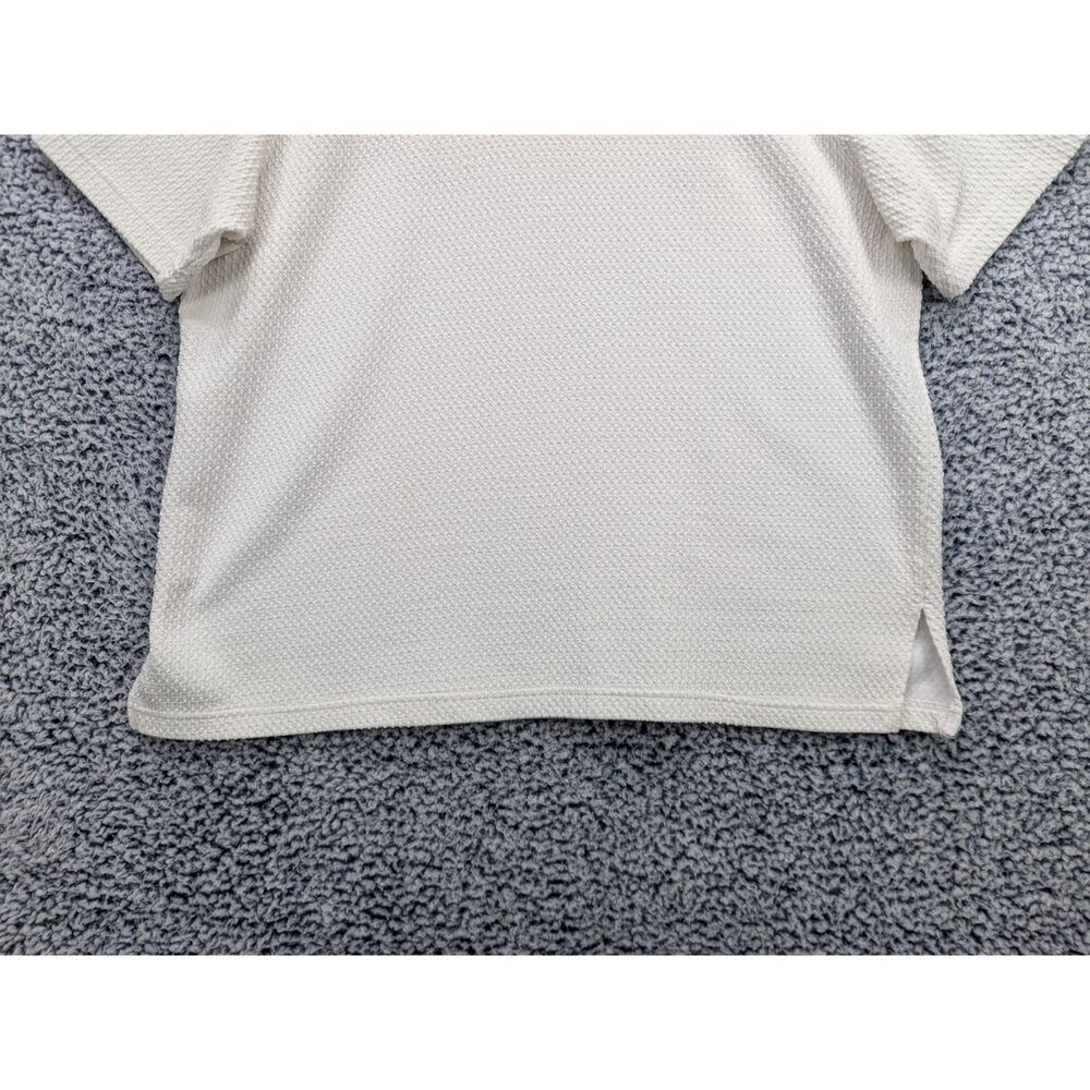 VTG Waffle Knit Floral Embroidered Top Size XL Cottage Granny Garden White - Picture 6 of 12